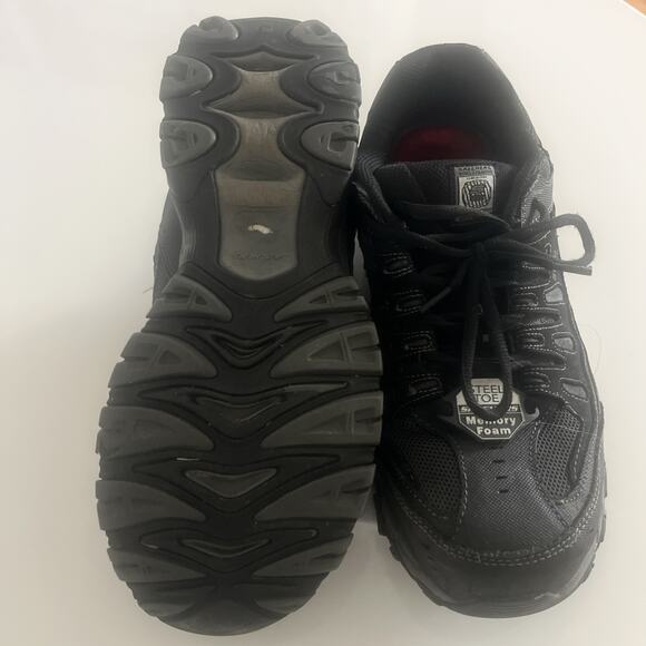 Skechers Cankton Steel Toe Memory Foam Construction Shoe Men 11.5 Black/Charcoal main image 9